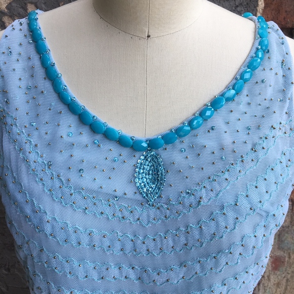 LUCA LUCA EMBELLISHED BEADED MESH TOP - Picture 2 of 8